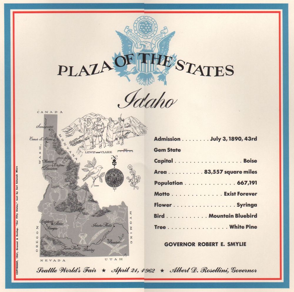 Idaho State Plaque from the Plaza of the States