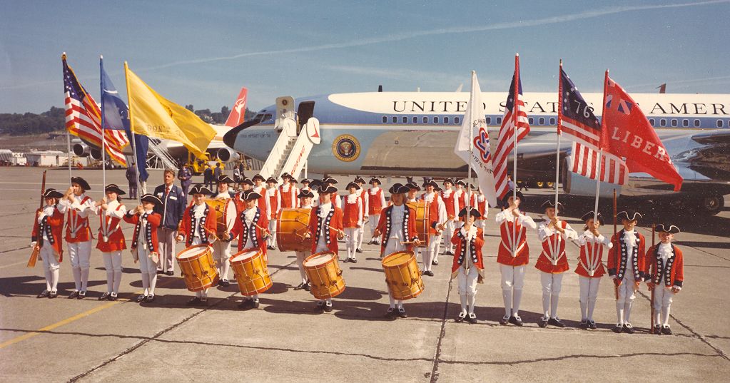 Drum & Bugle Corps welcome President Ford to Seattle in 1976