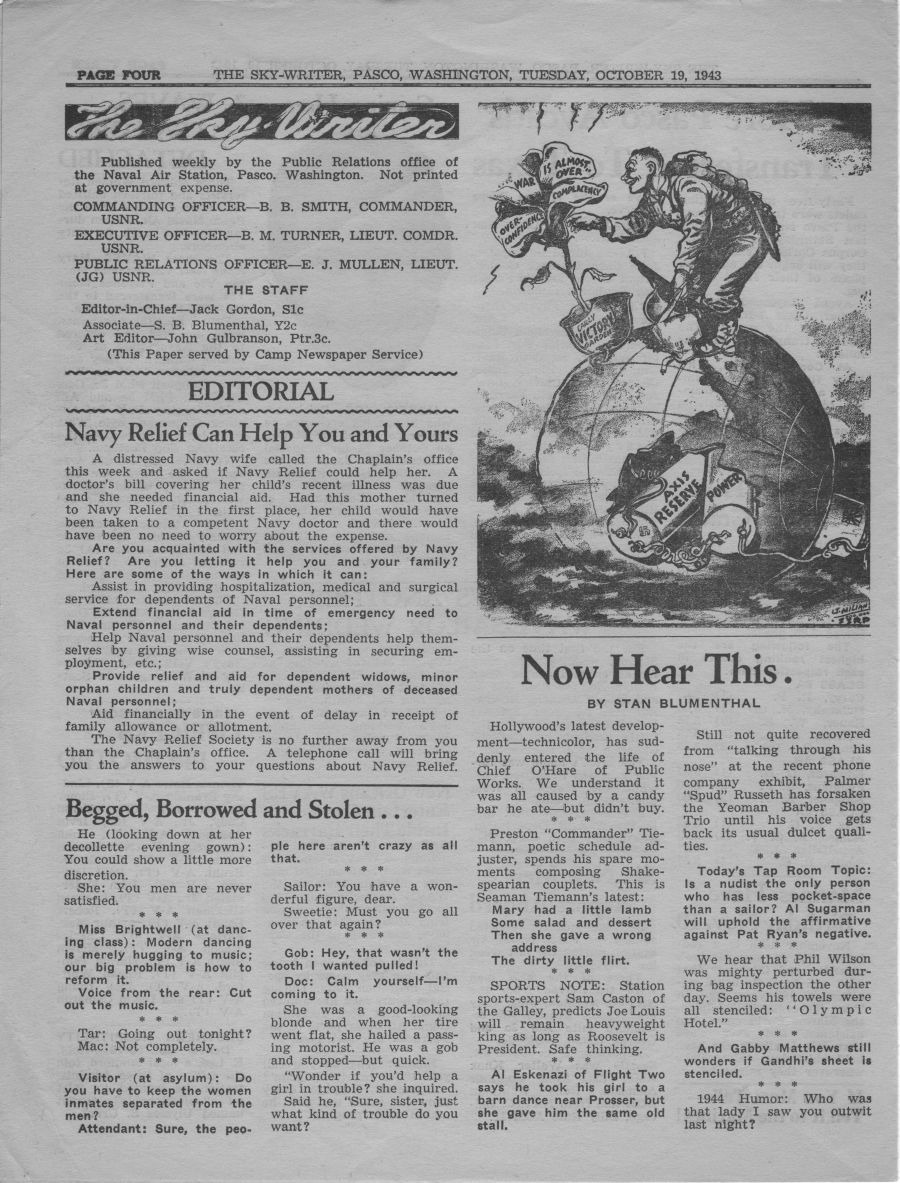 October 19, 1943 Sky-Writer