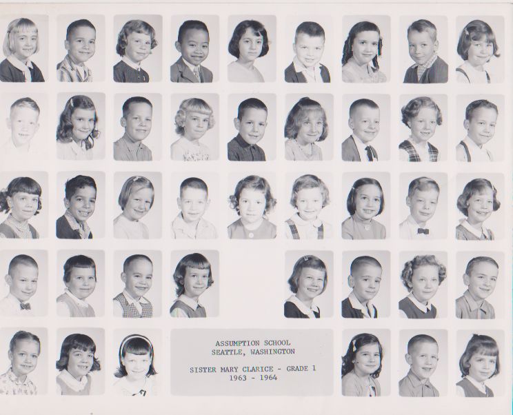 Assumption School, Seattle, 1st Grade Class, 1963-64