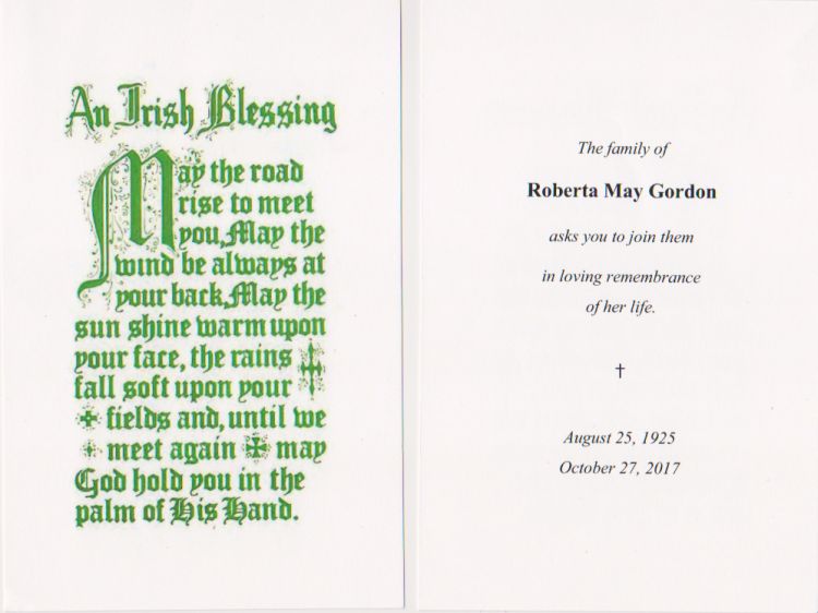 Please Pray for the soul of Roberta Walsh Gordon